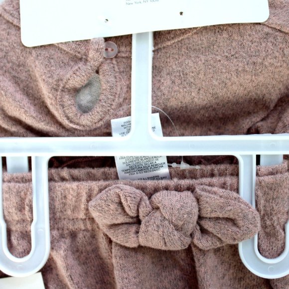 RZ Baby by Rachel Zoe 3 Piece Set Long Sleeve Top, Pant & Headband 0-3M - Picture 3 of 5